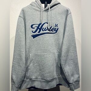 Hurley Surf Wear Gray Embroidered Logo Pullover Hoodie - Size M (Men’s)